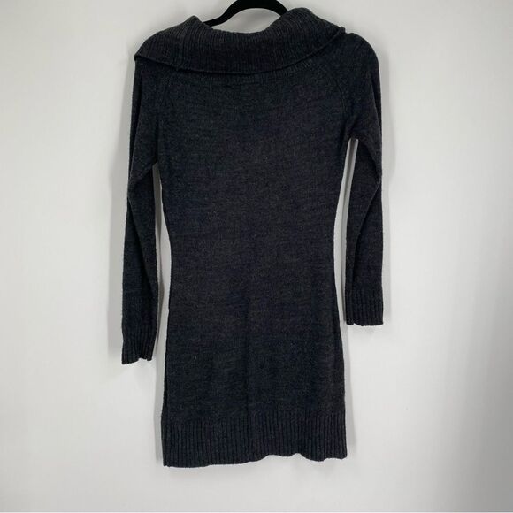 BCX Dress Women’s Cowl Neck Long Sleeve Knit Mini Sweater Dress size S Gray - Picture 4 of 4